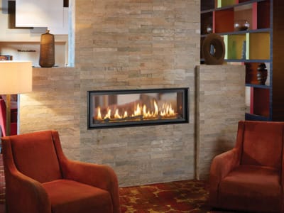 Gas fireplace from the range at Green Heat